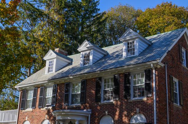 A two story brick home 